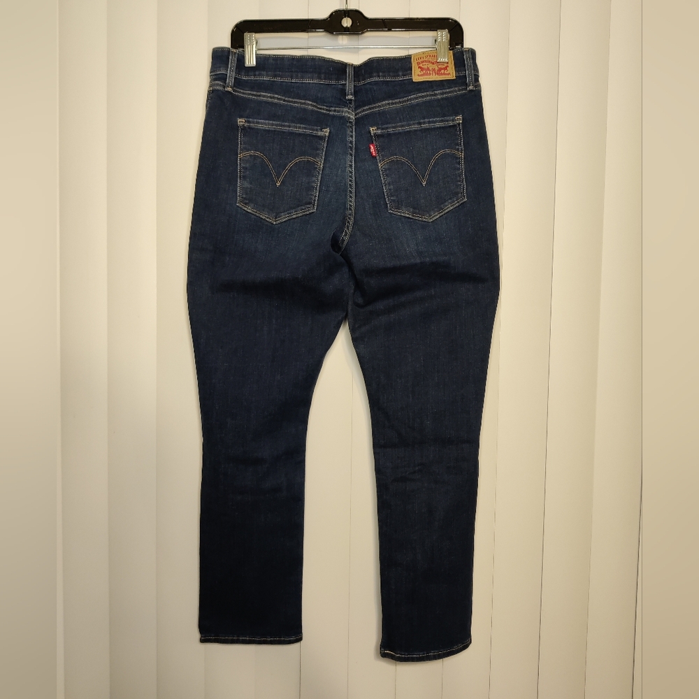Levi's dark blue mid rise skinny jeans size 14 - Picture 2 of 4